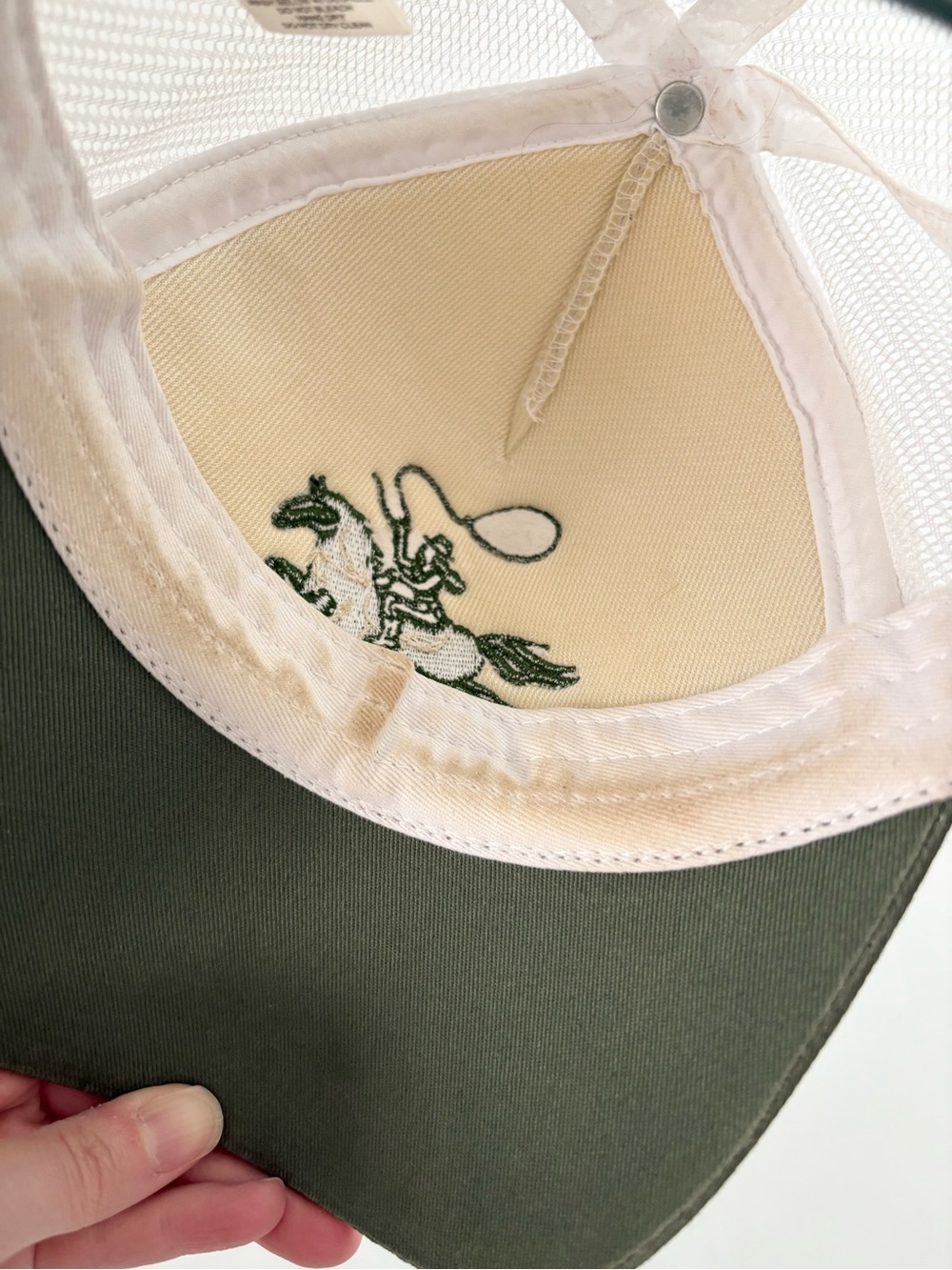 Free People Giddy Up Trucker Hat in Cream/Green - Picture 8 of 9